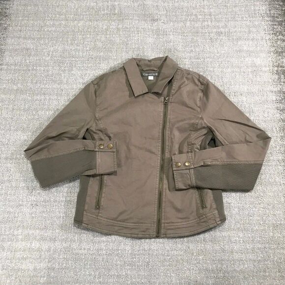 Garnet Hills Jacket Womens Moto Full ZIp Blazer Beige Casual Ladies Size 6 - Picture 4 of 15